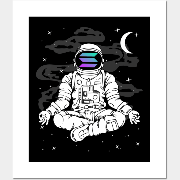Astronaut Yoga Solana SOL Coin To The Moon Crypto Token Cryptocurrency Blockchain Wallet Birthday Gift For Men Women Kids Wall Art by Thingking About